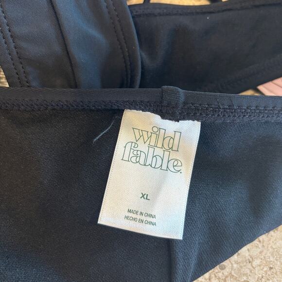 Wild Fable Black Triangle Cheeky XL Bikini Swimsuit Beach Vacation Bathing Suit - Picture 6 of 6